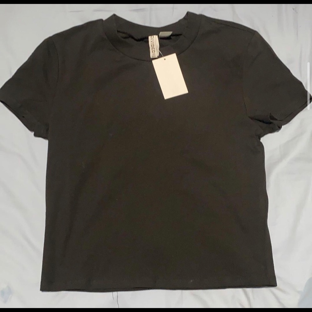 Plain black crop top
